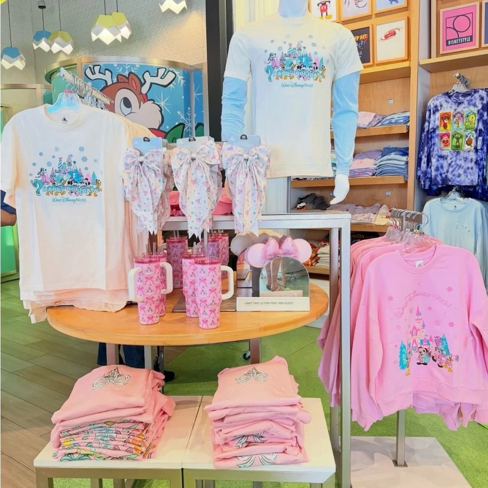 Disney Parks Walt Disney World Pink Christmas Sweatshirt - Picture 2 of 7